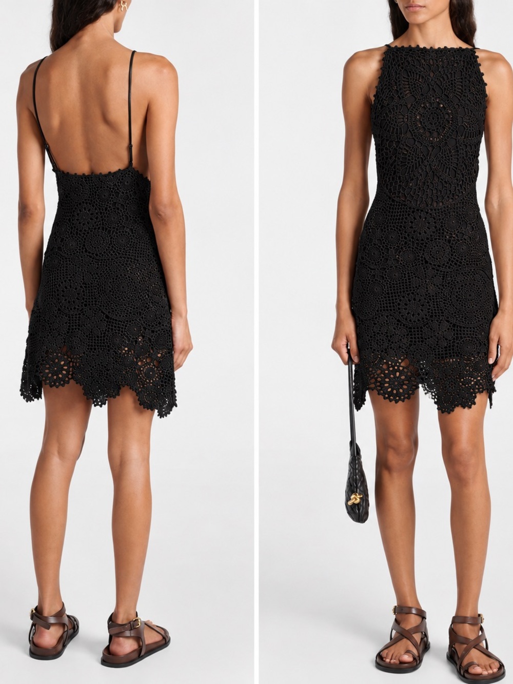 Staud Whimsy Crochet Dress Black